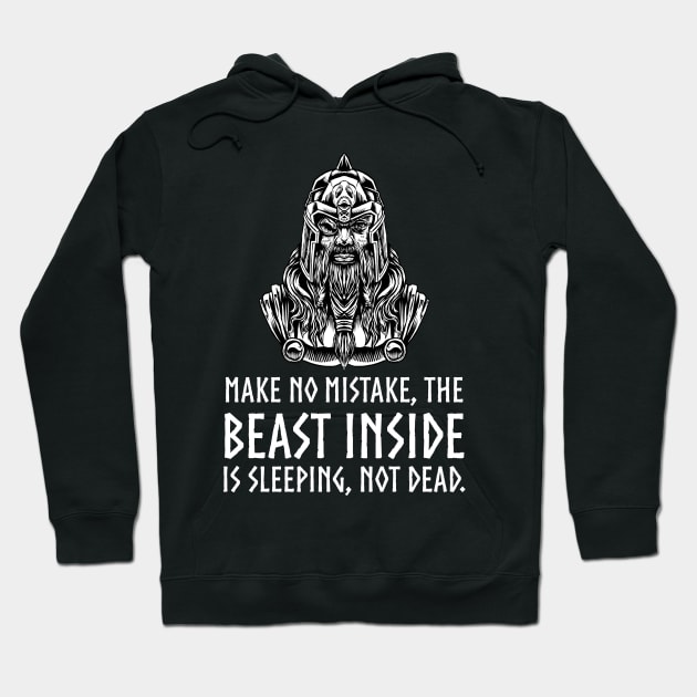 Motivational Viking Mythology - The Beast Inside - God Odin Hoodie by Styr Designs